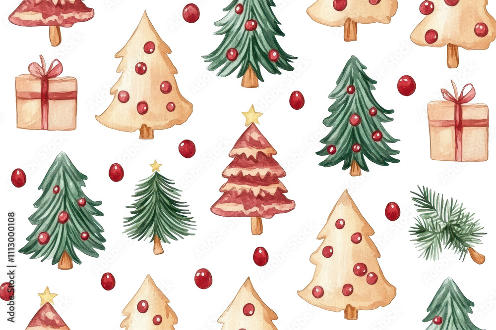 a set of Christmas trees on a white background a set of Christmas trees on a white background