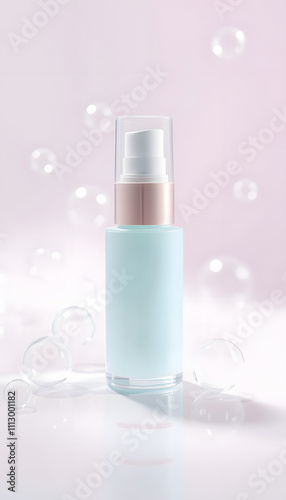 bubble background for cosmetic product isolated with white highlights, png