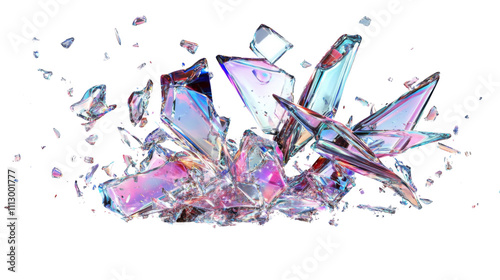 Broken glass transparent background photo