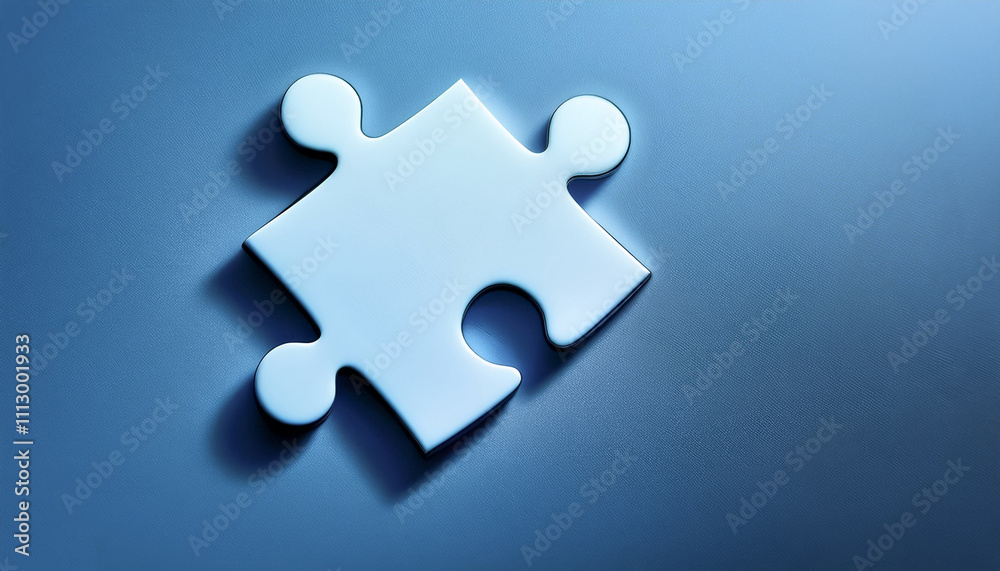 Obraz premium A single puzzle piece is placed on a solid colored surface