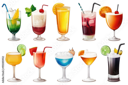 A set of cool cocktails for summer