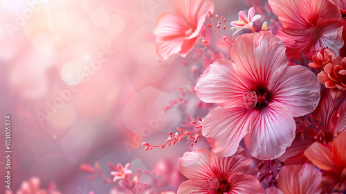 Spring background with beautiful flowers. contemporary floral wallpaper.