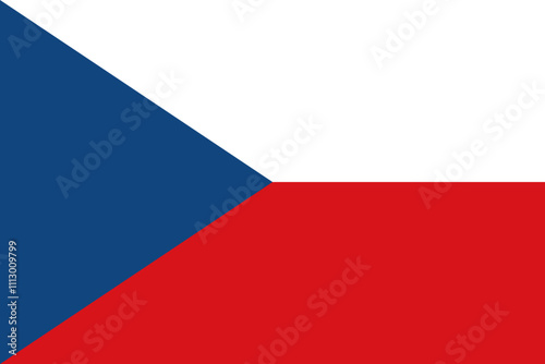 Czech Republic flag in official colors, dimensions and aspect ratio. Vector flag symbolizing national pride, identity, heritage, patriotism and authority