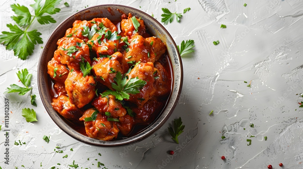 india food Butter Chicken on white background with copy space india food Butter Chicken on white background with copy space
