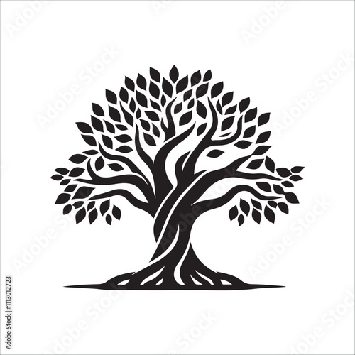 best banyan tree silhouette vector