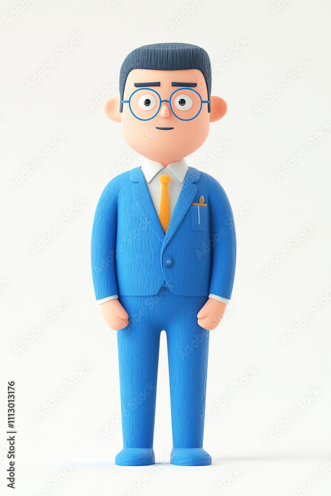 A stylized cartoon character in a blue suit with glasses, representing a professional persona. A stylized cartoon character in a blue suit with glasses, representing a professional persona.