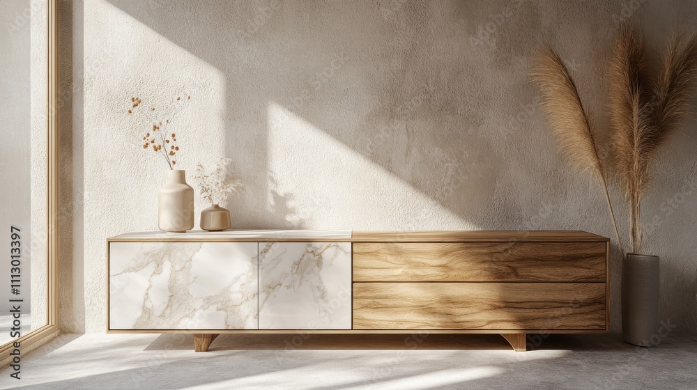 Minimalist Dining Room Design: Marble Table and Wooden Chairs Minimalist Dining Room Design: Marble Table and Wooden Chairs