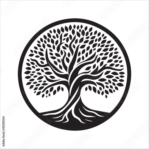 best banyan tree silhouette vector