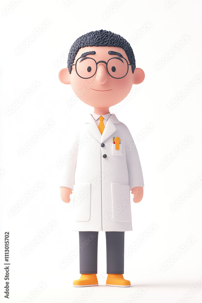 A cartoon scientist in a lab coat, showcasing a friendly and approachable demeanor. A cartoon scientist in a lab coat, showcasing a friendly and approachable demeanor.
