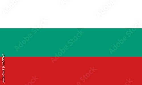 Bulgaria flag in official colors, dimensions and aspect ratio. Vector flag symbolizing national pride, identity, heritage, patriotism and authority