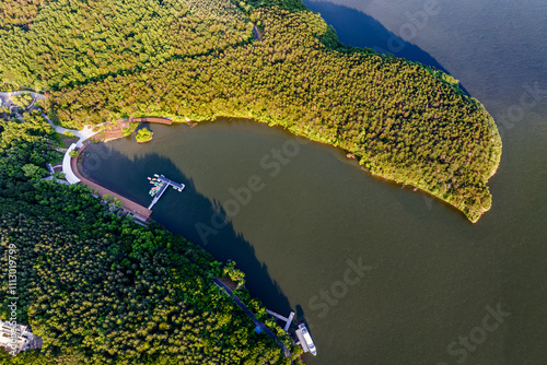 Moon Bay, Jingyuetan National Forest Park, Changchun, China in summer photo