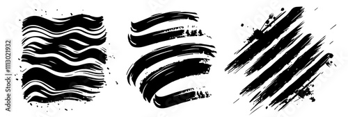 expressive black ink lines and brushwork illustrations