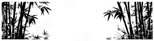 japanese style bamboo silhouette artwork with clean negative space