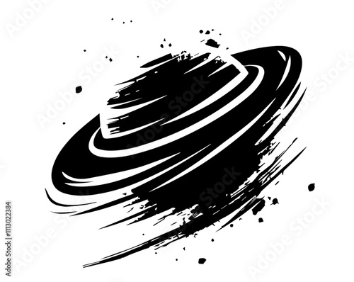 abstract design of a spinning top with fluid motion