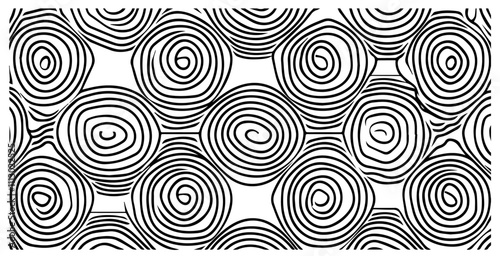 artistic sketch of flowing lines in abstract style – black vector pattern