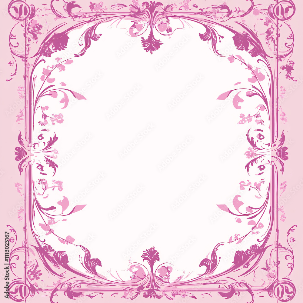 Elegant Pink Floral Frames with Intricate Decorative Patterns and Pastel Tones for Invitations, Greeting Cards, and Romantic-Themed Designs Elegant Pink Floral Frames with Intricate Decorative Patterns and Pastel Tones for Invitations, Greeting Cards, and Romantic-Themed Designs