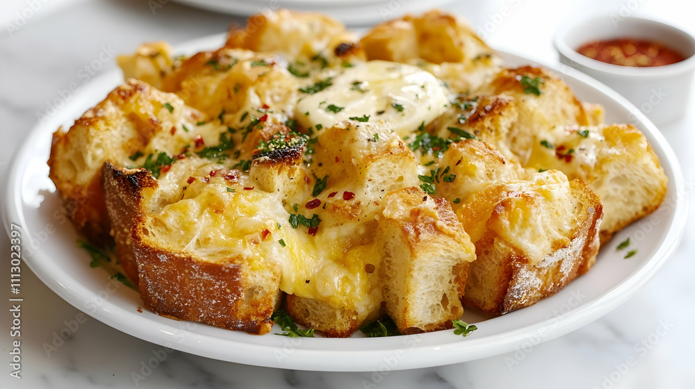 Cheese Garlic Pull-Apart Bread with Herb Butter, Appetizer Photography Cheese Garlic Pull-Apart Bread with Herb Butter, Appetizer Photography