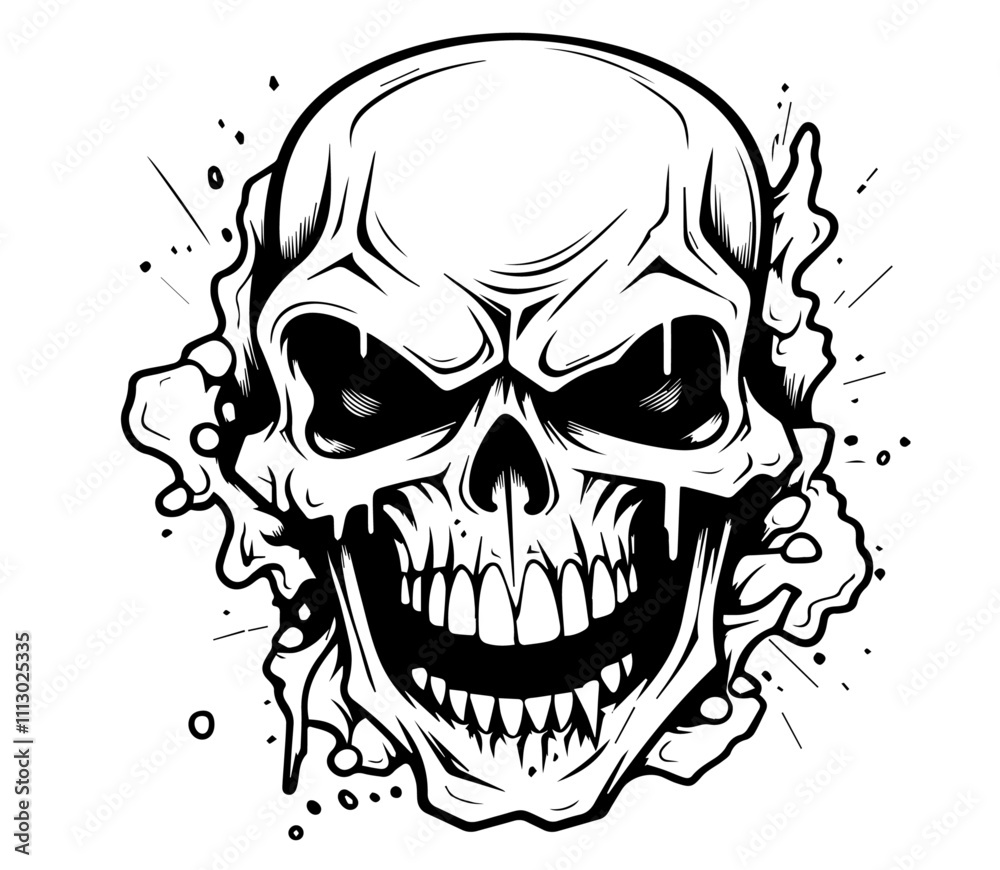 Fototapeta premium artistic skull graphics with scary expressions