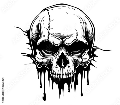 artistic skull graphics with scary expressions
