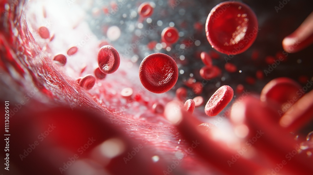 blood cells flowing through an artery, with realistic textures and lighting, showing the intricate structure of red and white blood cells in high definition blood cells flowing through an artery, with realistic textures and lighting, showing the intricate structure of red and white blood cells in high definition