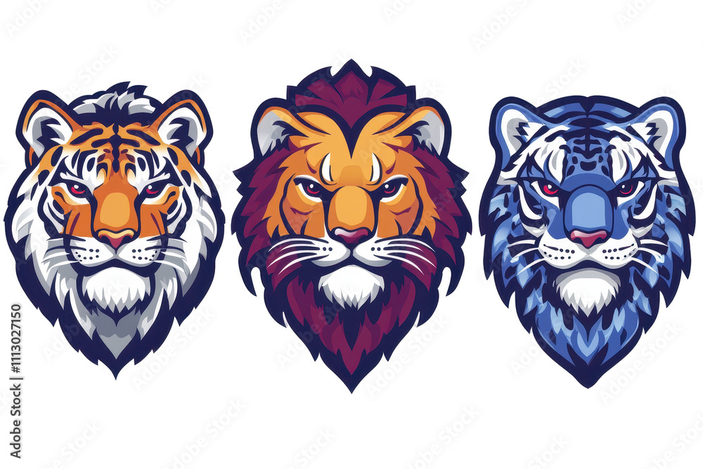 Logos for brands that want to be associated with strength and speed: lion, tiger, jaguar, lynx Logos for brands that want to be associated with strength and speed: lion, tiger, jaguar, lynx