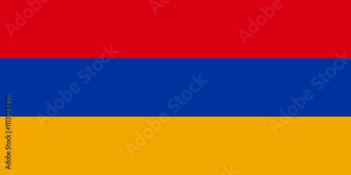 Armenia flag in official colors, dimensions and aspect ratio. Vector flag symbolizing national pride, identity, heritage, patriotism and authority