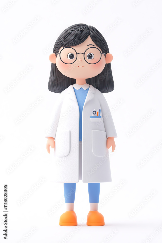 A cartoon character in a lab coat, representing a scientist or healthcare professional. A cartoon character in a lab coat, representing a scientist or healthcare professional.