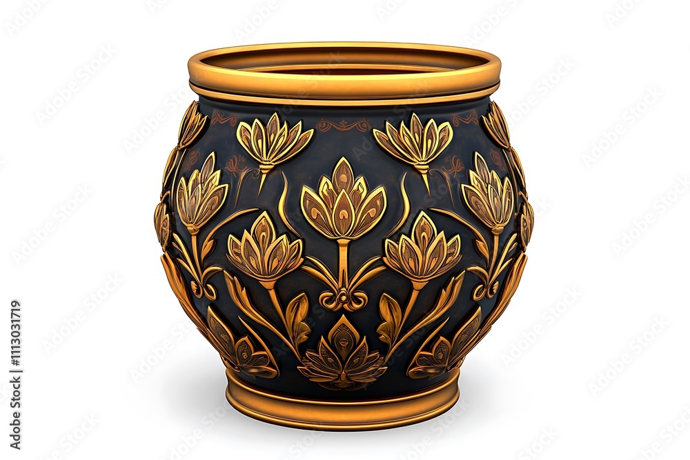 Ornate Golden Flower Vase Decorative Design Ornate Golden Flower Vase Decorative Design