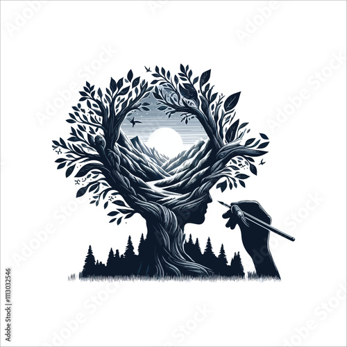 best banyan tree vector silhouette