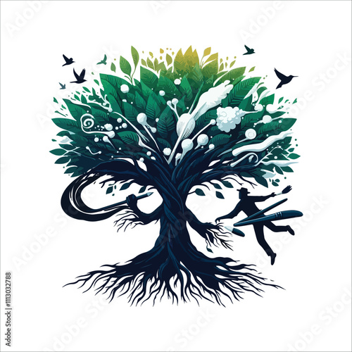 best banyan tree vector silhouette