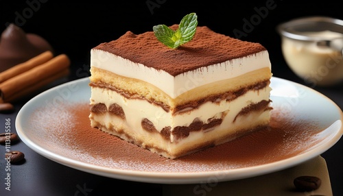 tiramisu with multiple layer transparent background