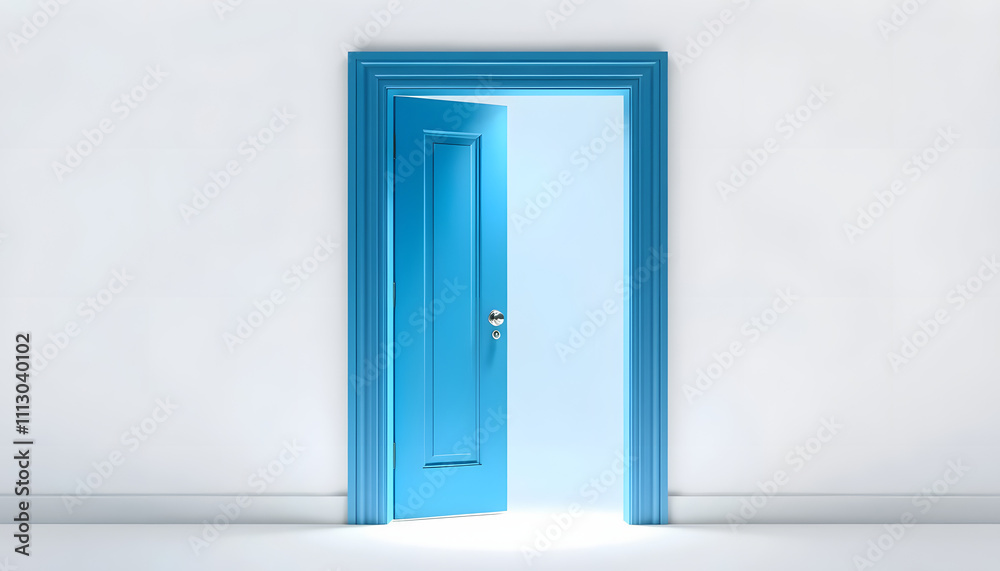 Open blue door isolated with white highlights, png Open blue door isolated with white highlights, png