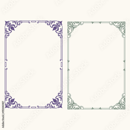 frame decorative corner square border frame border line greeting card invitation card product label