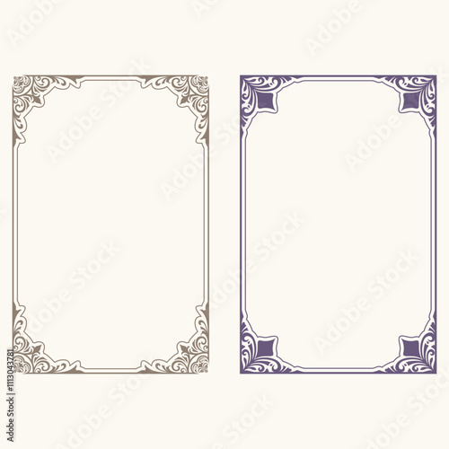 frame decorative corner square border frame border line greeting card invitation card product label