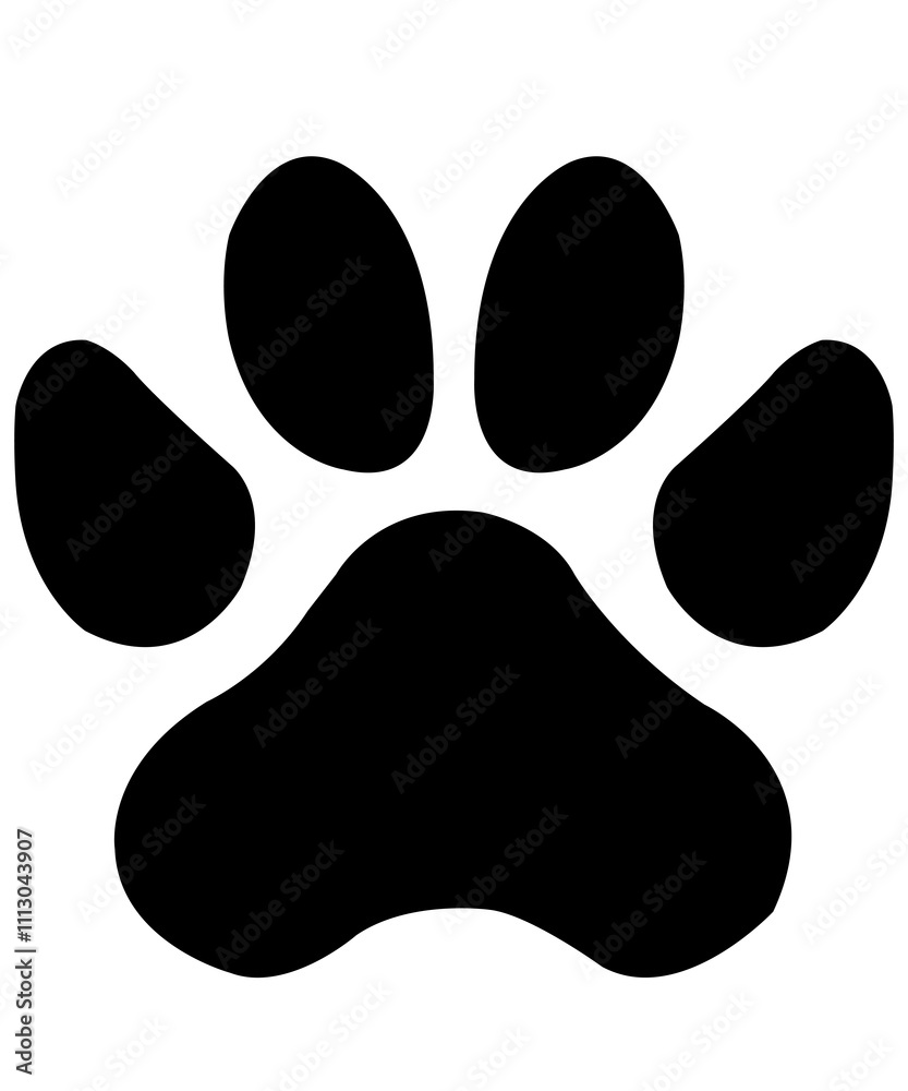 Dog paw print clip art design on plain white transparent isolated background for card, shirt, hoodie, sweatshirt, apparel, card, tag, mug, icon, poster or badge Dog paw print clip art design on plain white transparent isolated background for card, shirt, hoodie, sweatshirt, apparel, card, tag, mug, icon, poster or badge