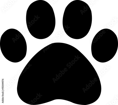 Dog paw print clip art design on plain white transparent isolated background for card, shirt, hoodie, sweatshirt, apparel, card, tag, mug, icon, poster or badge