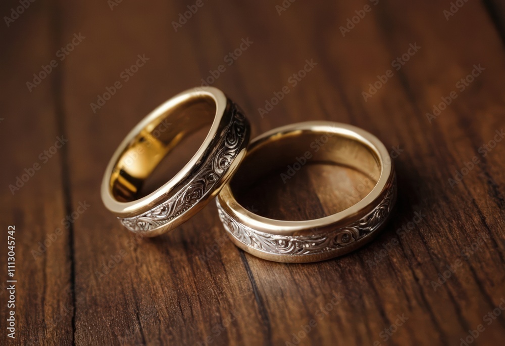 wedding rings on a table wedding rings on a table