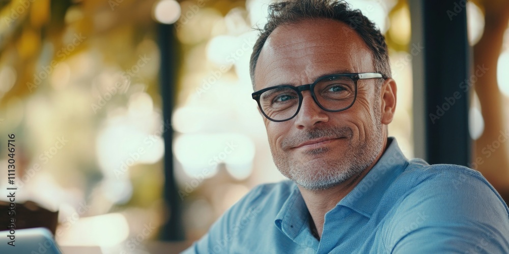 Casual Man with Glasses and Beard Casual Man with Glasses and Beard