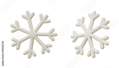 floco de neve 3d, natal , decoração, asset 3d para design PNG sem fundo, transparente