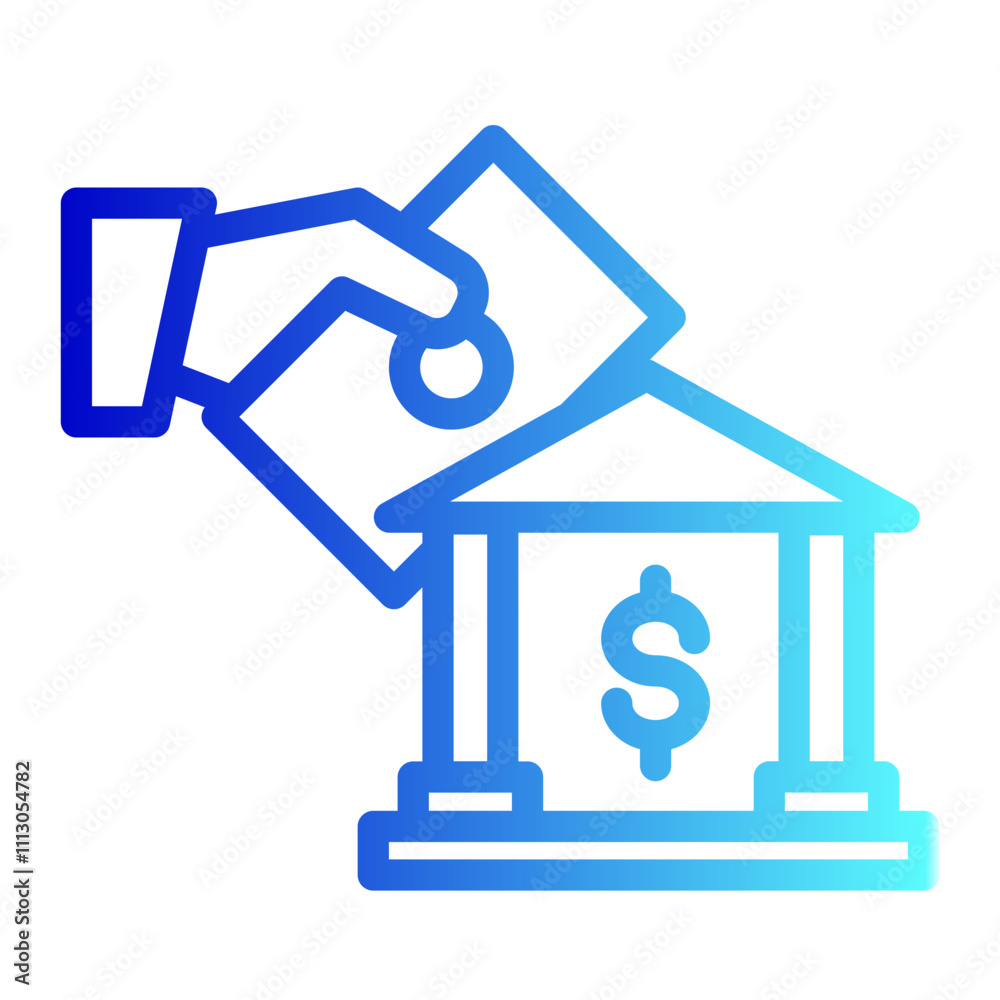 Bank Deposit icon. Monochrome simple Bank Deposit icon for templates, web design and infographics Bank Deposit icon. Monochrome simple Bank Deposit icon for templates, web design and infographics