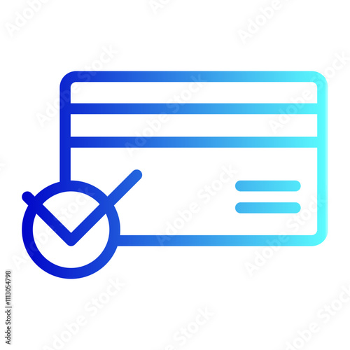 Debit or Credit Card Verified Icon, Logo, Vector