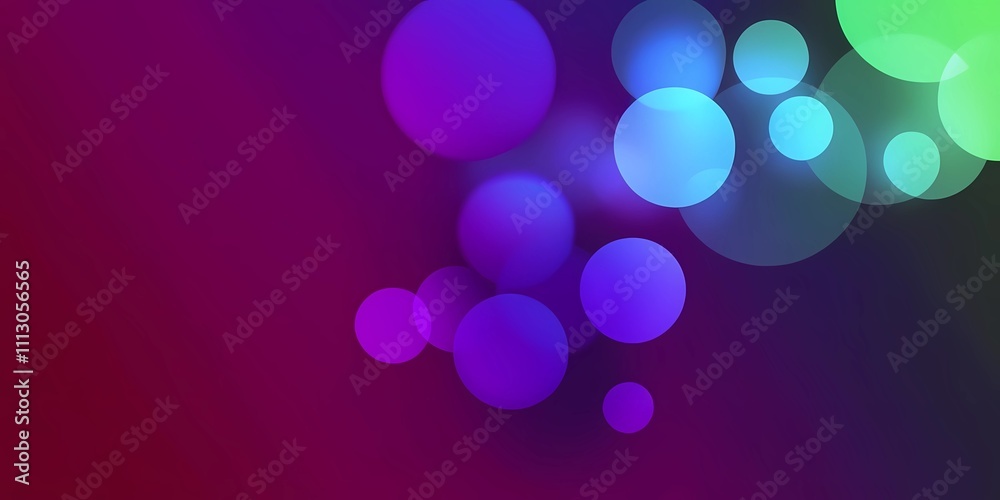 Glowing purple bokeh circles illuminate a dark night sky, creating a magical Christmas background Glowing purple bokeh circles illuminate a dark night sky, creating a magical Christmas background