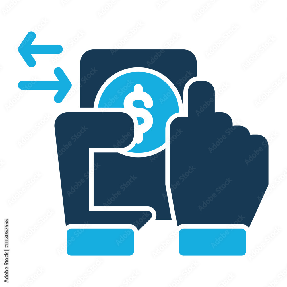 Obraz premium Phone money transfer icon vector
