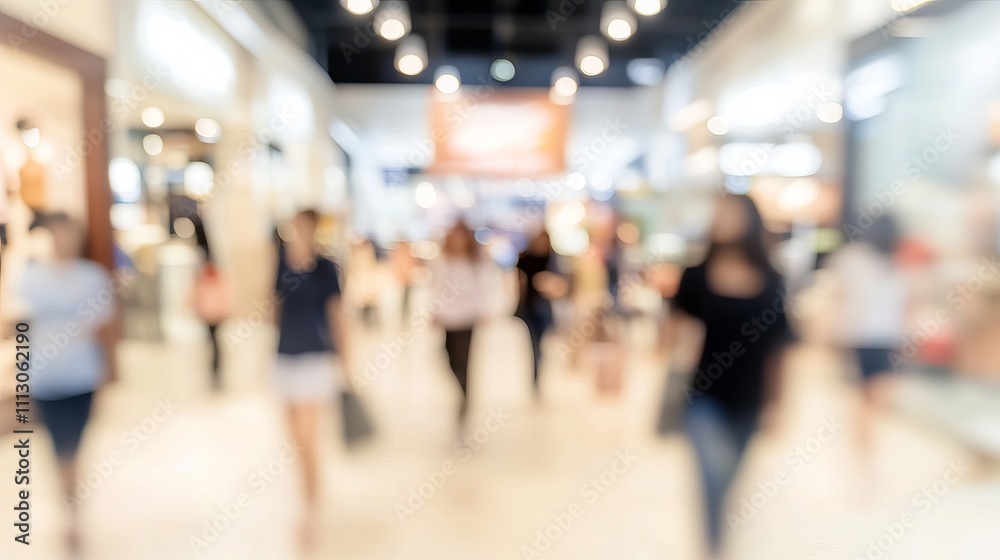 Blurred motion of diverse shoppers in a bustling retail environment. Blurred motion of diverse shoppers in a bustling retail environment.