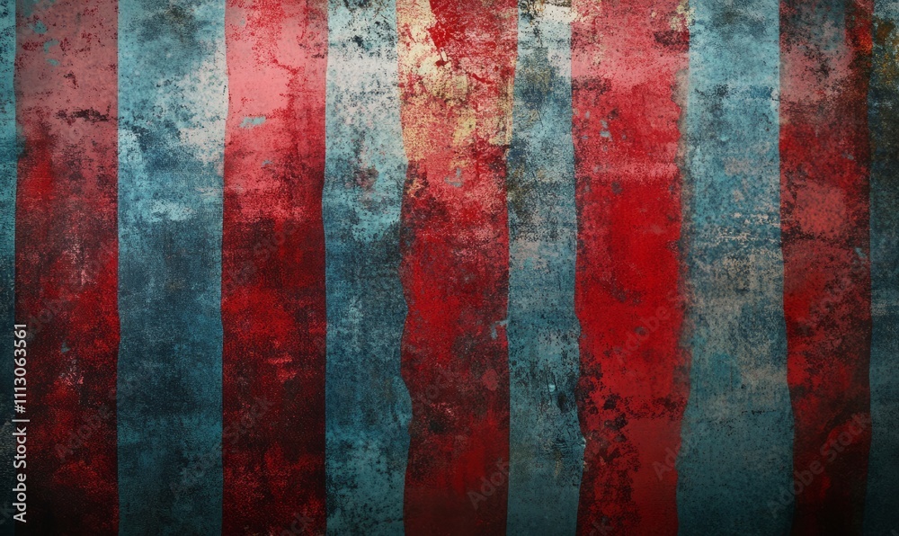 An abstract grunge background with contrast red and blue stripes. An abstract grunge background with contrast red and blue stripes.