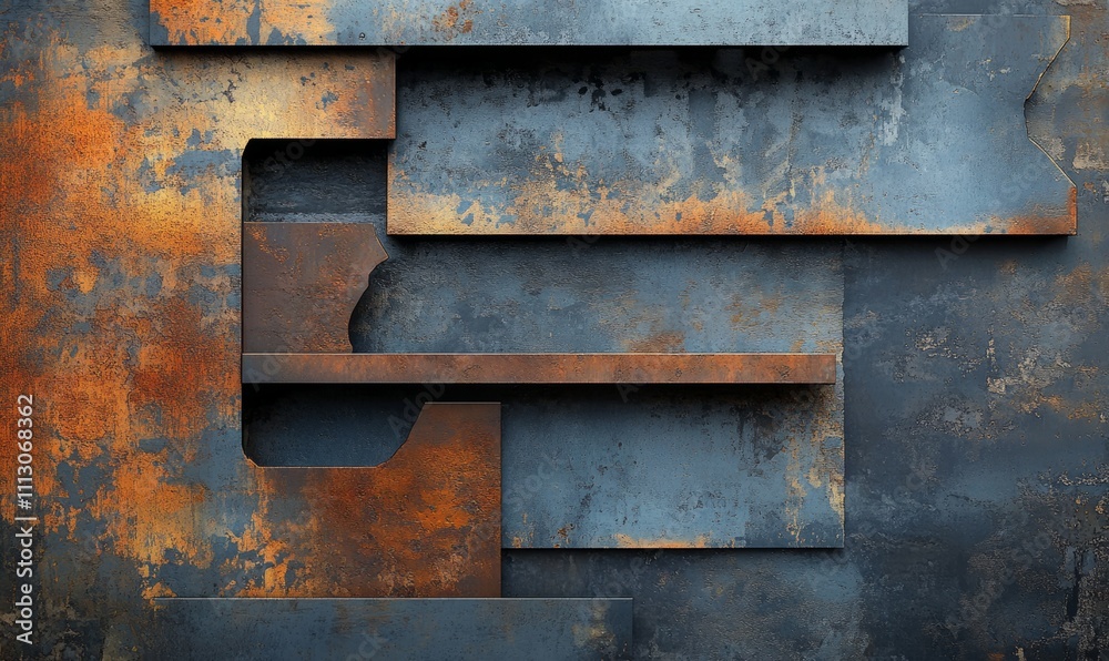 Abstract Steel Textures with Layered Paper Framework