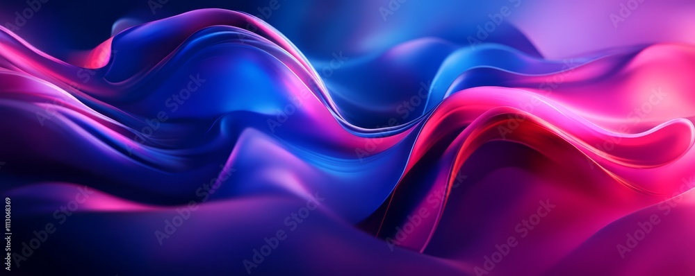 Fototapeta premium Abstract vibrant color flow abstract grainy background pink blue purple red noise texture summer banner header poster design
