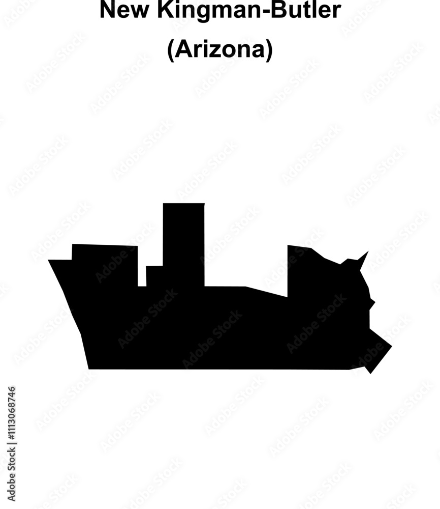 New Kingman-Butler (Arizona) blank outline map New Kingman-Butler (Arizona) blank outline map