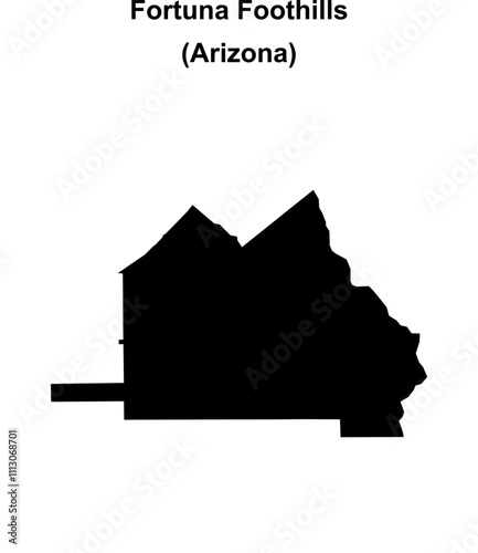 Fortuna Foothills (Arizona) blank outline map