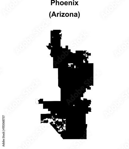 Phoenix (Arizona) blank outline map
